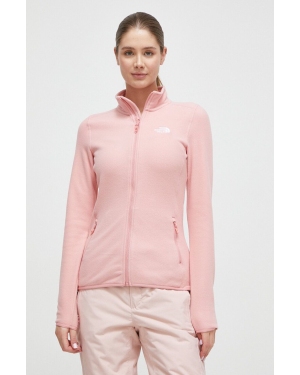 The North Face bluza sportowa 100 Glacier kolor różowy gładka