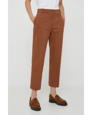 Tommy Hilfiger spodnie damskie kolor brązowy proste high waist
