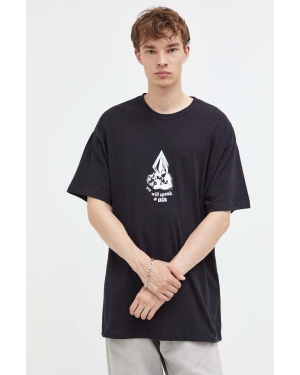 Volcom t-shirt bawełniany męski kolor czarny z nadrukiem