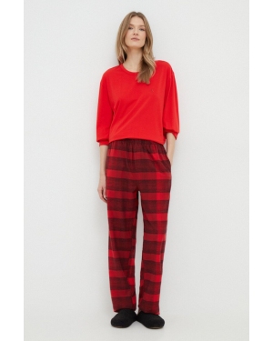 Calvin Klein Underwear piżama damska kolor czerwony bawełniana