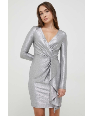 Lauren Ralph Lauren sukienka kolor srebrny mini prosta