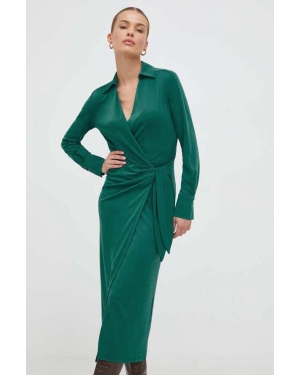 Marella sukienka kolor zielony midi dopasowana
