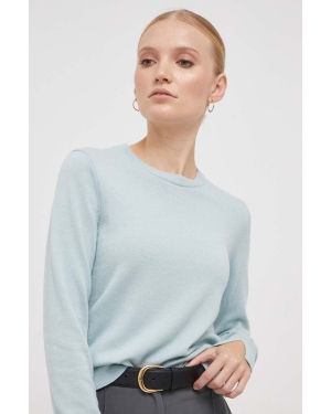 Sisley sweter z domieszką wełny damski kolor turkusowy lekki