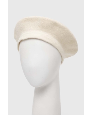 Sisley beret wełniany kolor beżowy wełniany