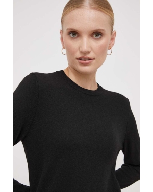 Sisley sweter z domieszką wełny damski kolor czarny lekki