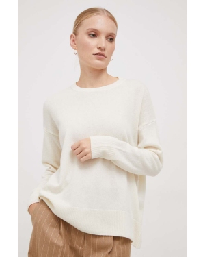 Sisley sweter wełniany damski kolor beżowy