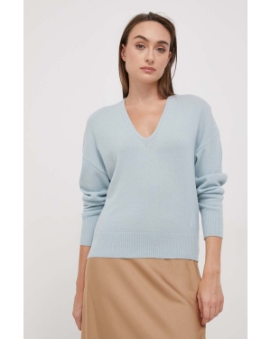 Sisley sweter wełniany damski kolor turkusowy