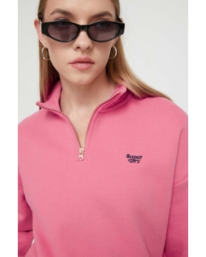 Superdry bluza damska kolor różowy gładka