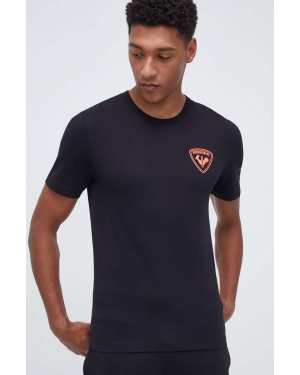 Rossignol t-shirt bawełniany HERO męski kolor czarny z nadrukiem RLMMY04