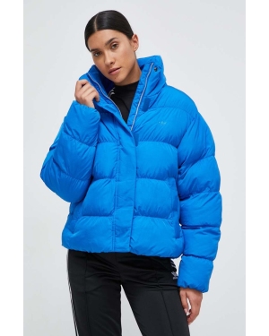 adidas Originals kurtka Vegan Puffer IJ8234 damska kolor niebieski zimowa