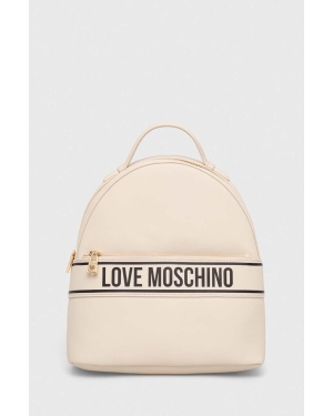 Love Moschino plecak damski kolor beżowy mały z nadrukiem