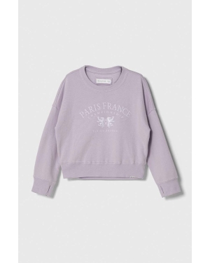 Abercrombie & Fitch bluza dziecięca kolor fioletowy z aplikacją