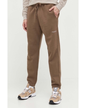 Abercrombie & Fitch spodnie dresowe kolor brązowy gładkie