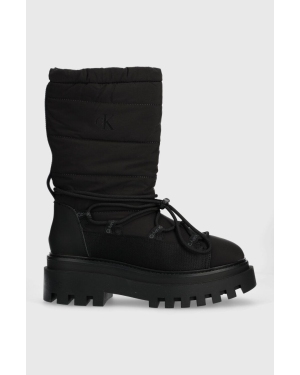Calvin Klein Jeans śniegowce FLATFORM SNOW BOOT NYLON WN kolor czarny YW0YW01146