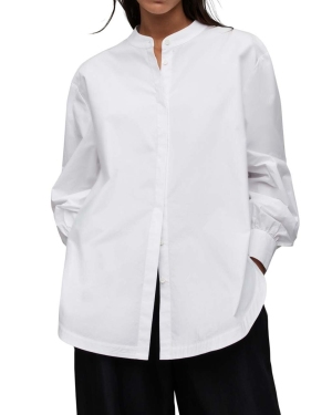 AllSaints koszula bawełniana WH030X MARCIE SHIRT damska kolor biały relaxed ze stójką
