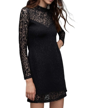 AllSaints sukienka HANNA ANITA MINI kolor czarny mini prosta