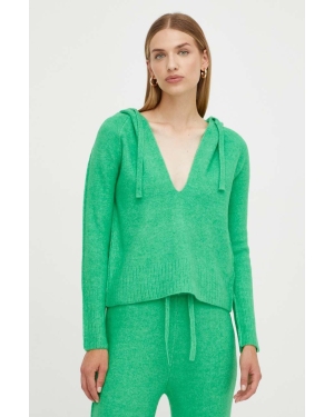 Patrizia Pepe sweter z domieszką wełny damski kolor zielony lekki