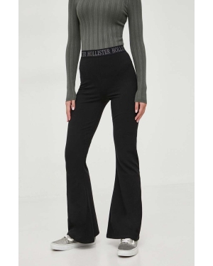 Hollister Co. spodnie damskie kolor czarny dzwony high waist