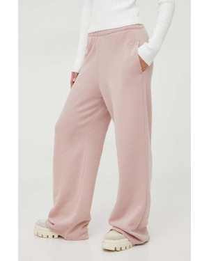 Hollister Co. spodnie dresowe kolor różowy gładkie