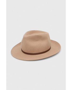 Coccinelle kapelusz wełniany kolor beżowy wełniany