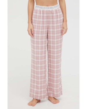 Hollister Co. spodnie piżamowe damskie kolor różowy