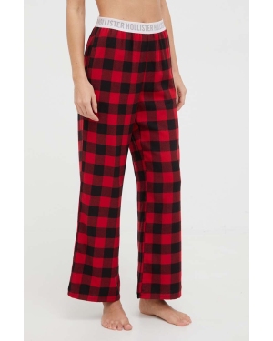 Hollister Co. spodnie piżamowe damskie kolor czerwony