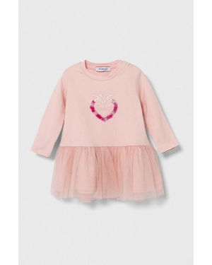 Pinko Up sukienka niemowlęca kolor różowy mini rozkloszowana