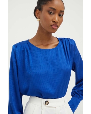 Answear Lab bluzka damska kolor niebieski wzorzysta