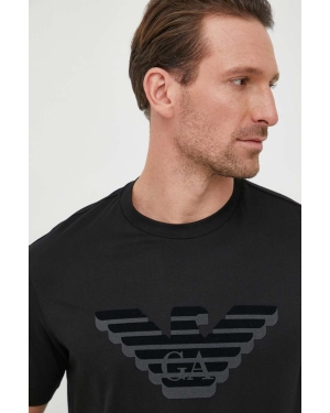 Emporio Armani t-shirt bawełniany męski kolor czarny z nadrukiem