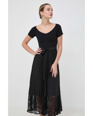 Guess sukienka TIANA kolor czarny midi rozkloszowana W3BK68 WE6D2