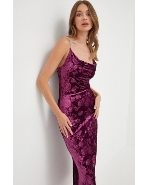 Guess sukienka kolor fioletowy maxi dopasowana