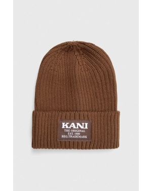 Karl Kani czapka kolor brązowy z grubej dzianiny
