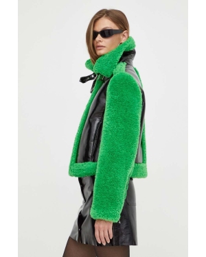 Karl Lagerfeld kurtka damska kolor zielony przejściowa