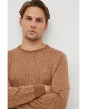 Polo Ralph Lauren sweter wełniany męski kolor beżowy lekki