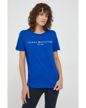 Tommy Hilfiger t-shirt bawełniany kolor niebieski WW0WW40276