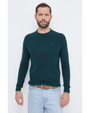 Trussardi sweter z domieszką wełny męski kolor zielony lekki