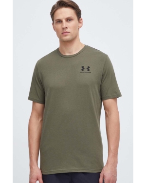 Under Armour t-shirt męski kolor zielony z nadrukiem 1326799