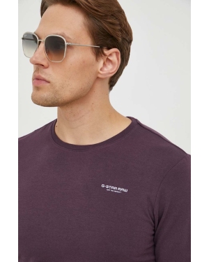 G-Star Raw t-shirt męski kolor fioletowy gładki