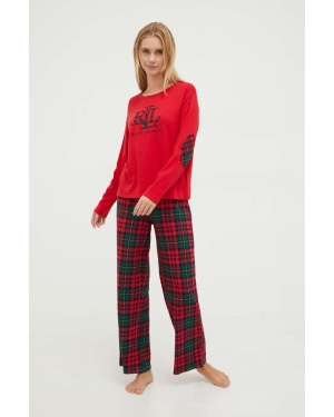 Lauren Ralph Lauren piżama damska kolor czerwony