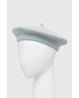 Sisley beret wełniany kolor niebieski wełniany