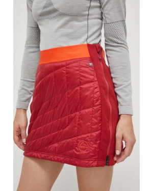 La Sportiva spódnica sportowa Warm Up Primaloft kolor czerwony mini prosta