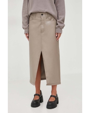 Abercrombie & Fitch spódnica kolor beżowy midi ołówkowa