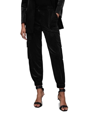 AllSaints spodnie Frieda damskie kolor czarny fason cargo medium waist