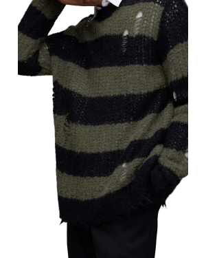 AllSaints sweter z domieszką wełny Sid męski kolor czarny lekki