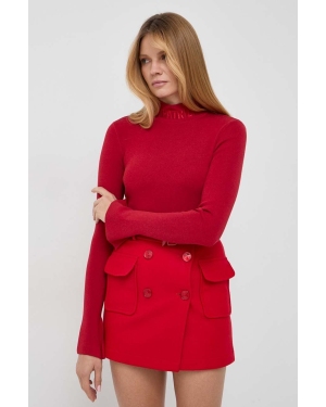 Patrizia Pepe sweter damski kolor czerwony lekki