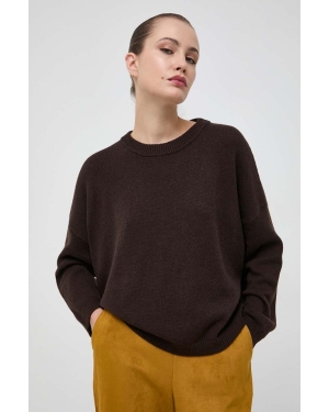 Liviana Conti sweter wełniany damski kolor brązowy lekki