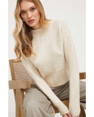 Answear Lab sweter z wełną kolor beżowy ciepły