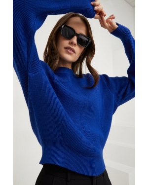 Answear Lab sweter damski kolor niebieski ciepły