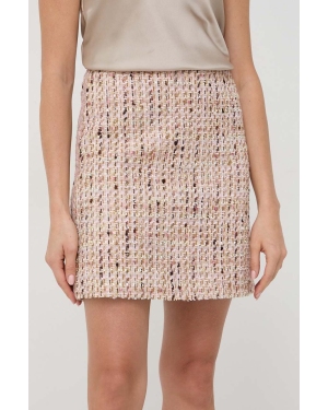 Luisa Spagnoli spódnica z domieszką wełny kolor beżowy mini rozkloszowana