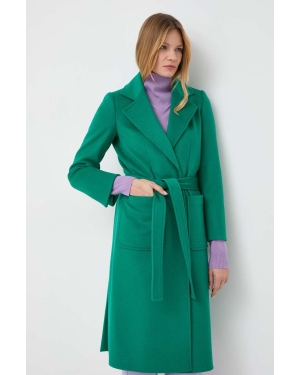 MAX&Co. płaszcz wełniany kolor zielony przejściowy niezapinany